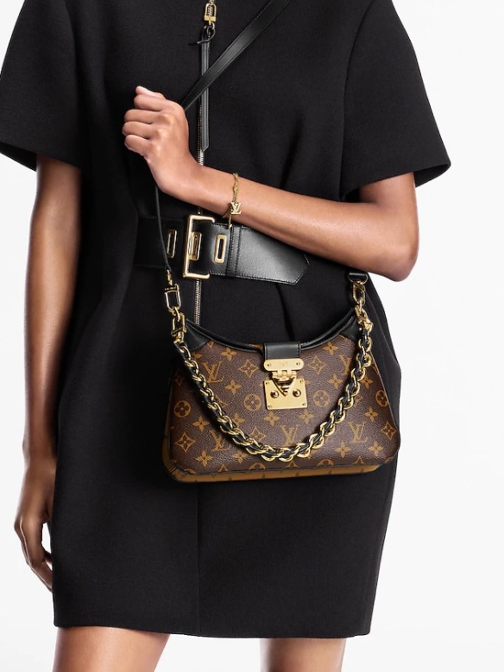 Louis Vuitton Monogram Canvas Shoulder Bag with Gold Chain*Read Description*